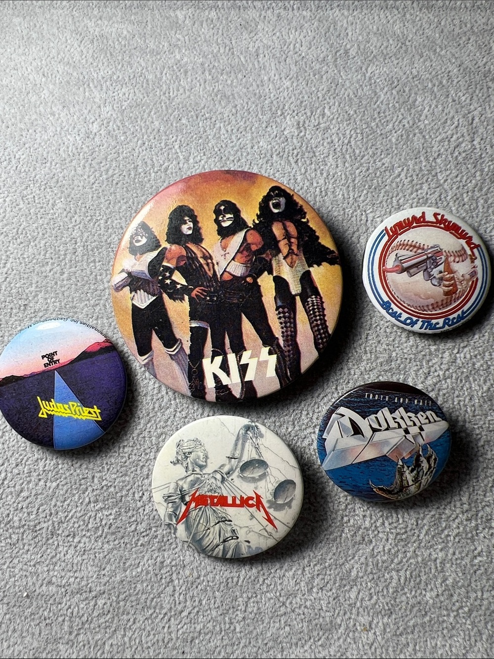 70s Kiss 80s Metallica Heavy Metal Button Collection Vintage Concert Tour